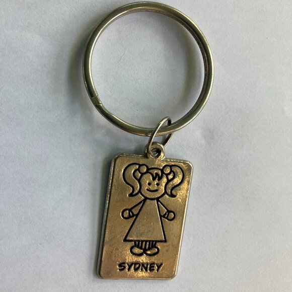 GANZ Other - SYDNEY Charm Silver Tone 1.5" Pendant  Keychain Jewelry Line Drawing